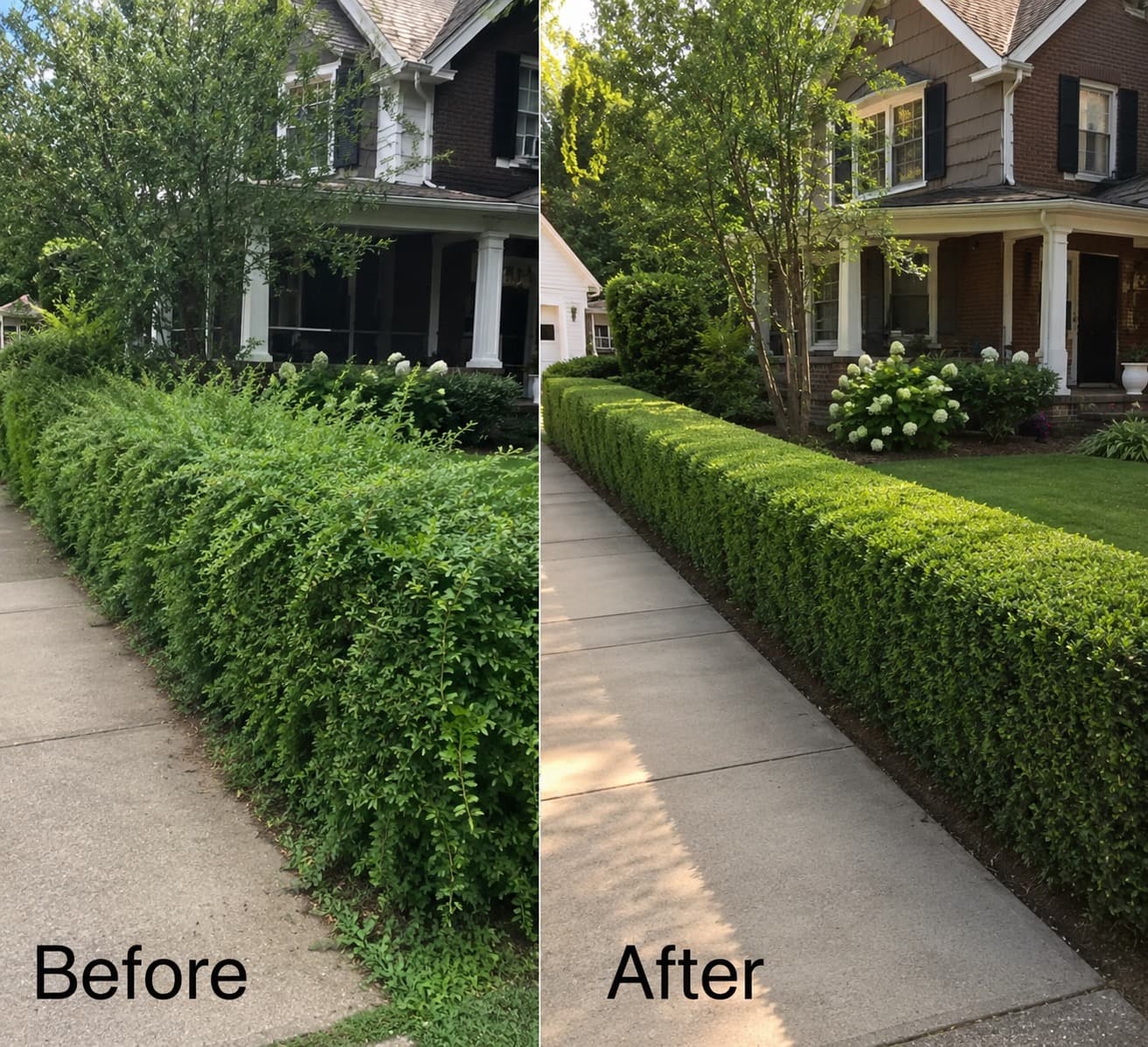 Front garden hedge trim in Toorak