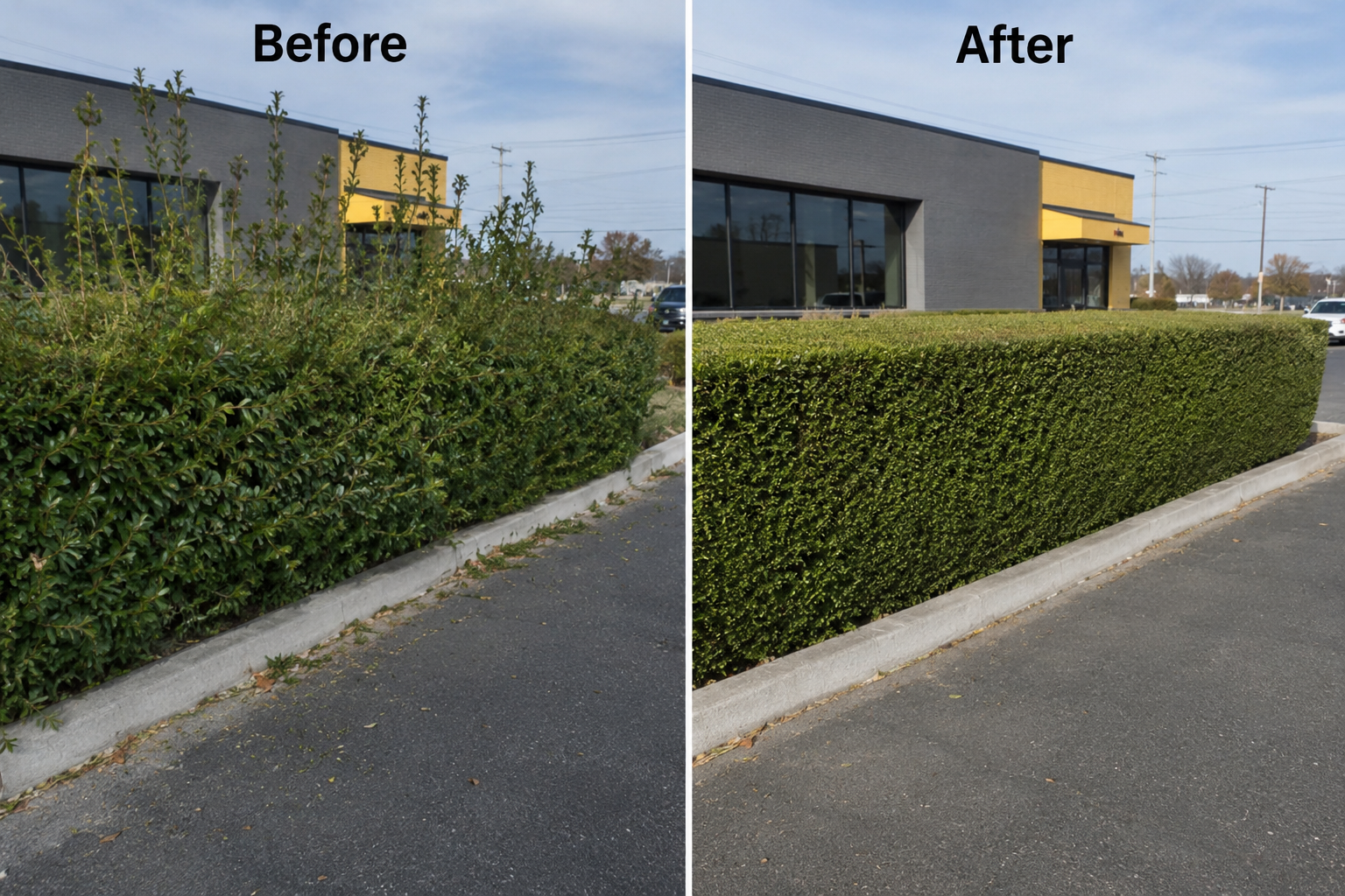 Commercial hedge maintenance in Brighton