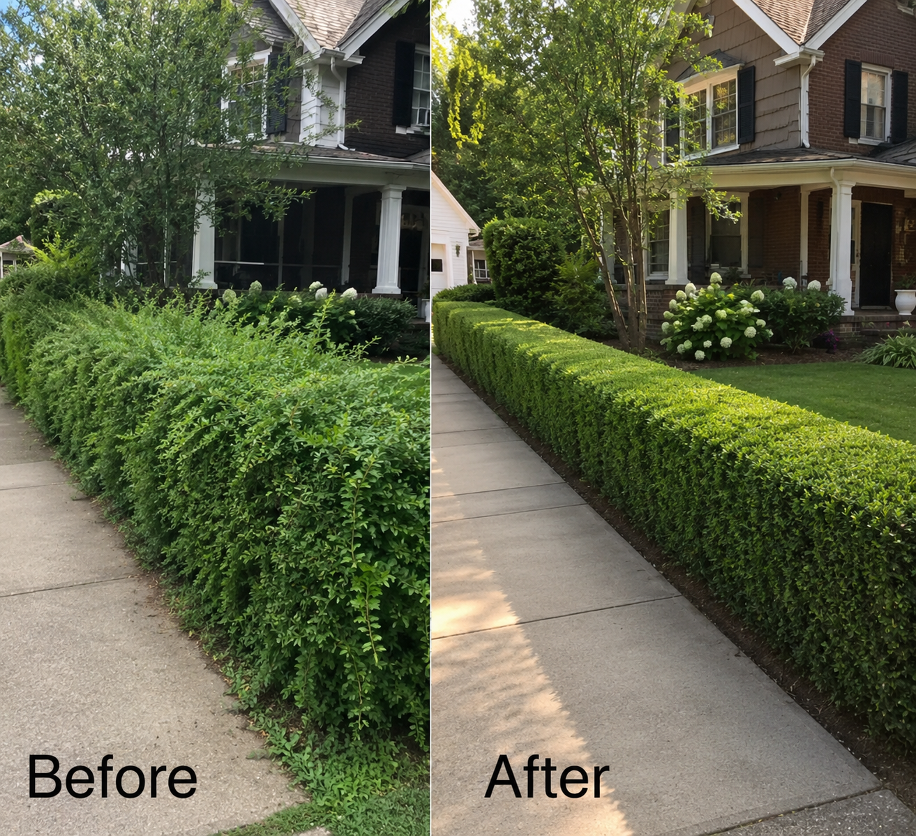 Front garden hedge trim in Toorak